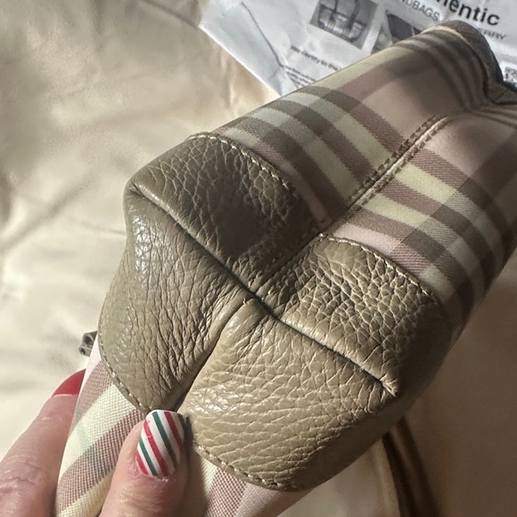 Plaid Pink Beige and Brown Burberry Handbag - Picture 5 of 14